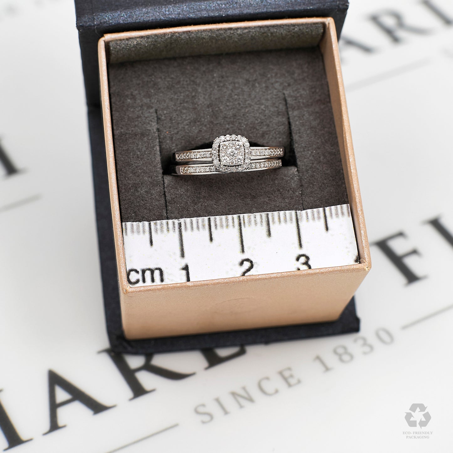 Pre-Owned 9ct White Gold Diamond Wedding Ring SET Size M