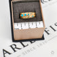 Pre-Owned 9ct Gold 4 Turquoise Band Ring Size Q