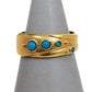 Pre-Owned 9ct Gold 4 Turquoise Band Ring Size Q