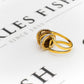 Pre-Owned 14ct Gold White & Orange CZ Circle Design Ring