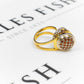 Pre-Owned 14ct Gold White & Orange CZ Circle Design Ring