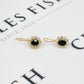 Pre-Owned 14ct Gold Sapphire CZ Cluster Drop Earrings
