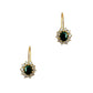 Pre-Owned 14ct Gold Sapphire CZ Cluster Drop Earrings