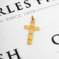 Pre-Owned 9ct Gold Ingot Design Cross Pendant