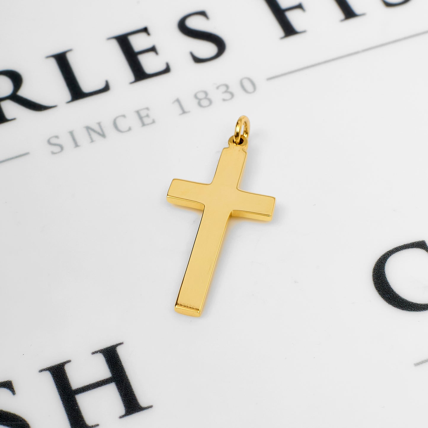 Pre-Owned 9ct Gold Ingot Design Cross Pendant