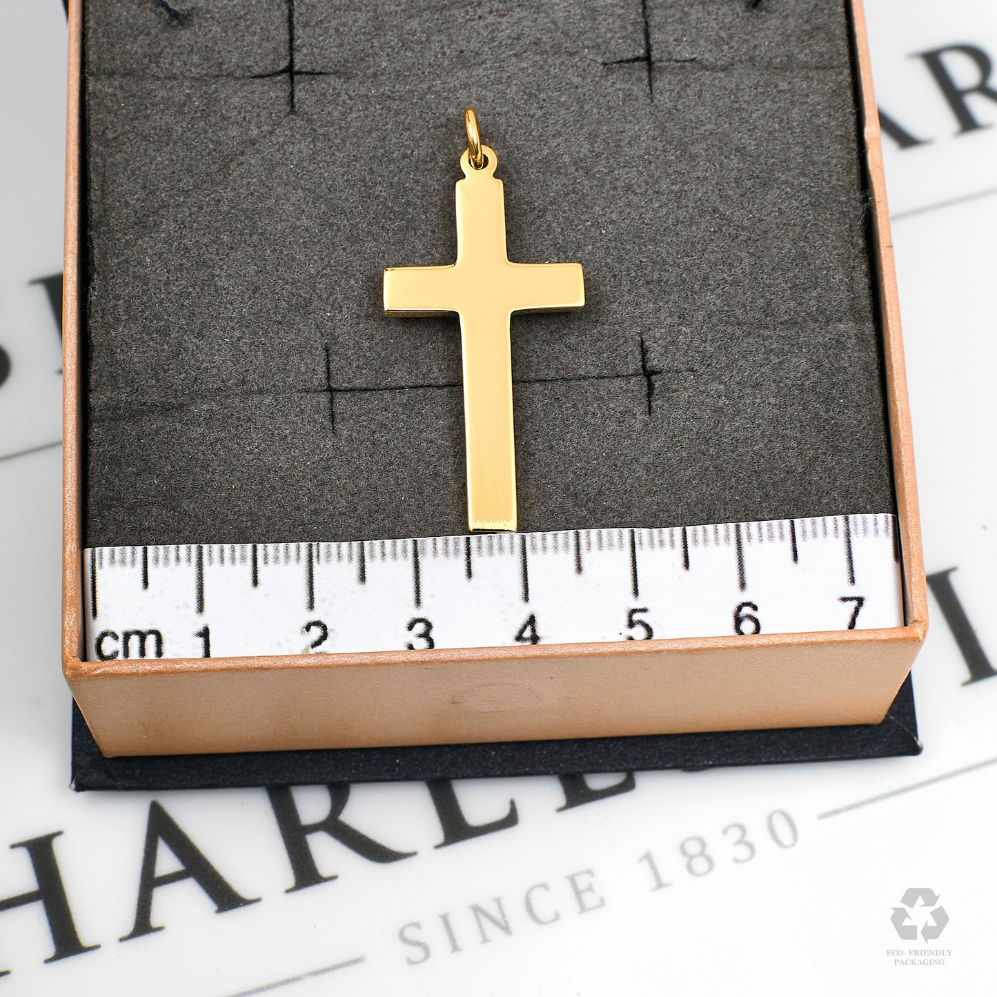 Pre-Owned 9ct Gold Ingot Design Cross Pendant