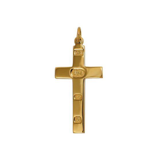 Pre-Owned 9ct Gold Ingot Design Cross Pendant