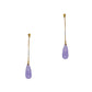 Pre-Owned 9ct Gold Jade Dyed Purple Drop Earrings
