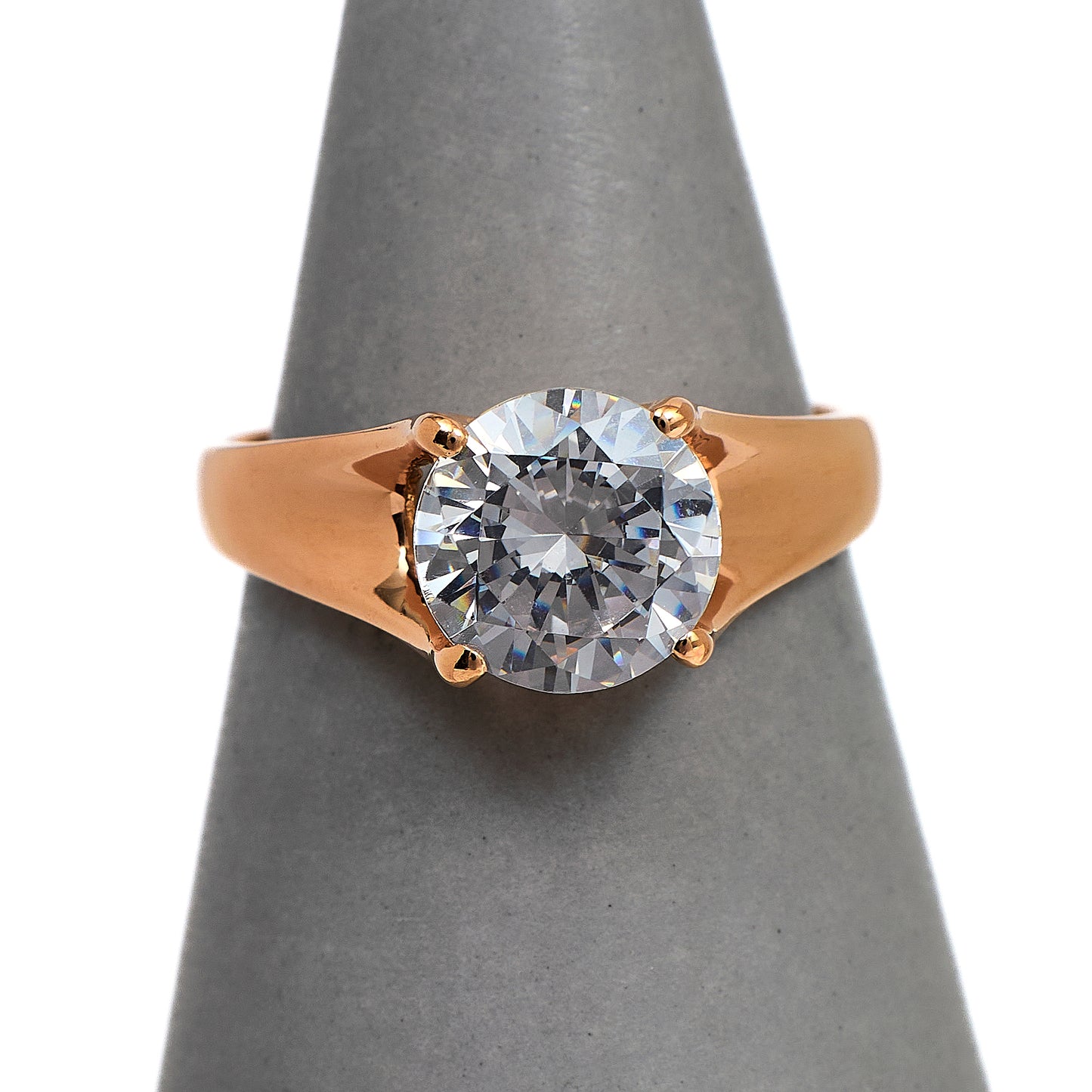 Pre-Owned 14ct Rose Gold CZ Ring Size M