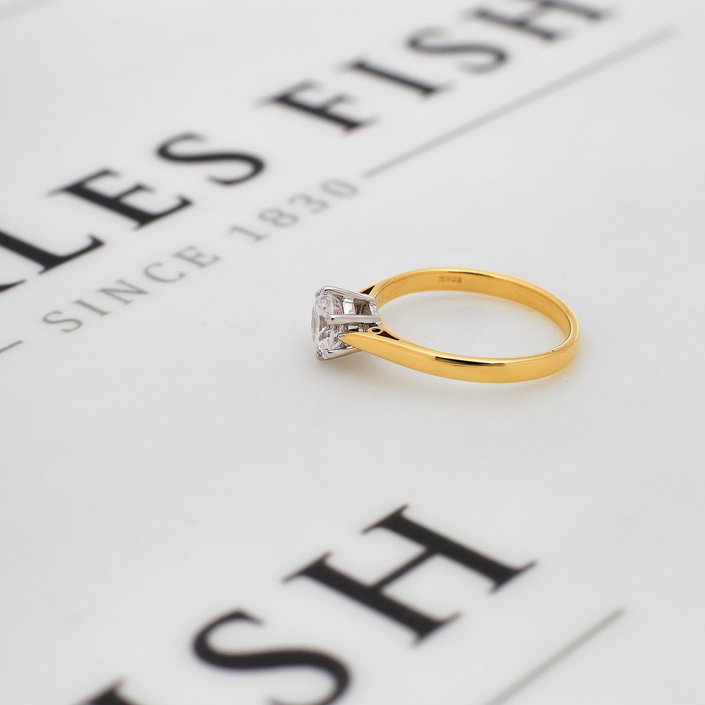 Pre-Owned 14ct Gold CZ Dress Ring Size O.5