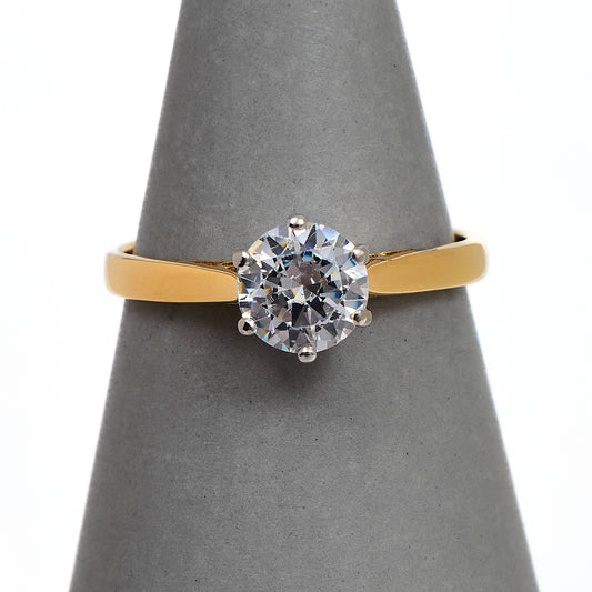 Pre-Owned 14ct Gold CZ Dress Ring Size O.5