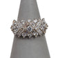 Pre-Owned 14ct Gold 3 Row CZ Ring Size N
