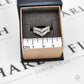 Pre-Owned 14ct Gold CZ 2 Row Wishbone Ring Size M