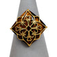 Pre-Owned 9ct Gold Rhombus Shape Tigers Eye Ring Size N