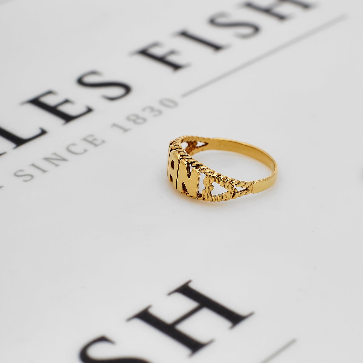Pre-Owned 9ct Gold NAN Cherish Ring Size M.5