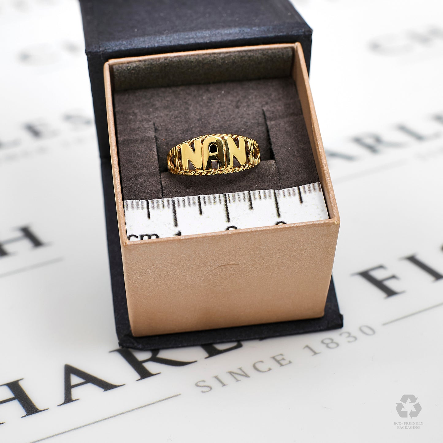 Pre-Owned 9ct Gold NAN Cherish Ring Size M.5