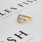 Pre-Owned 9ct Gold Diamond Double Heart Ring Size M.5