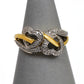 Pre-Owned 9ct Gold Diamond Double Heart Ring Size M.5