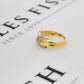 Pre-Owned 9ct Gold Diamond X Design Ring Size P