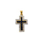 Pre-Owned 9ct Gold Diamond & Sapphire Cross Pendant