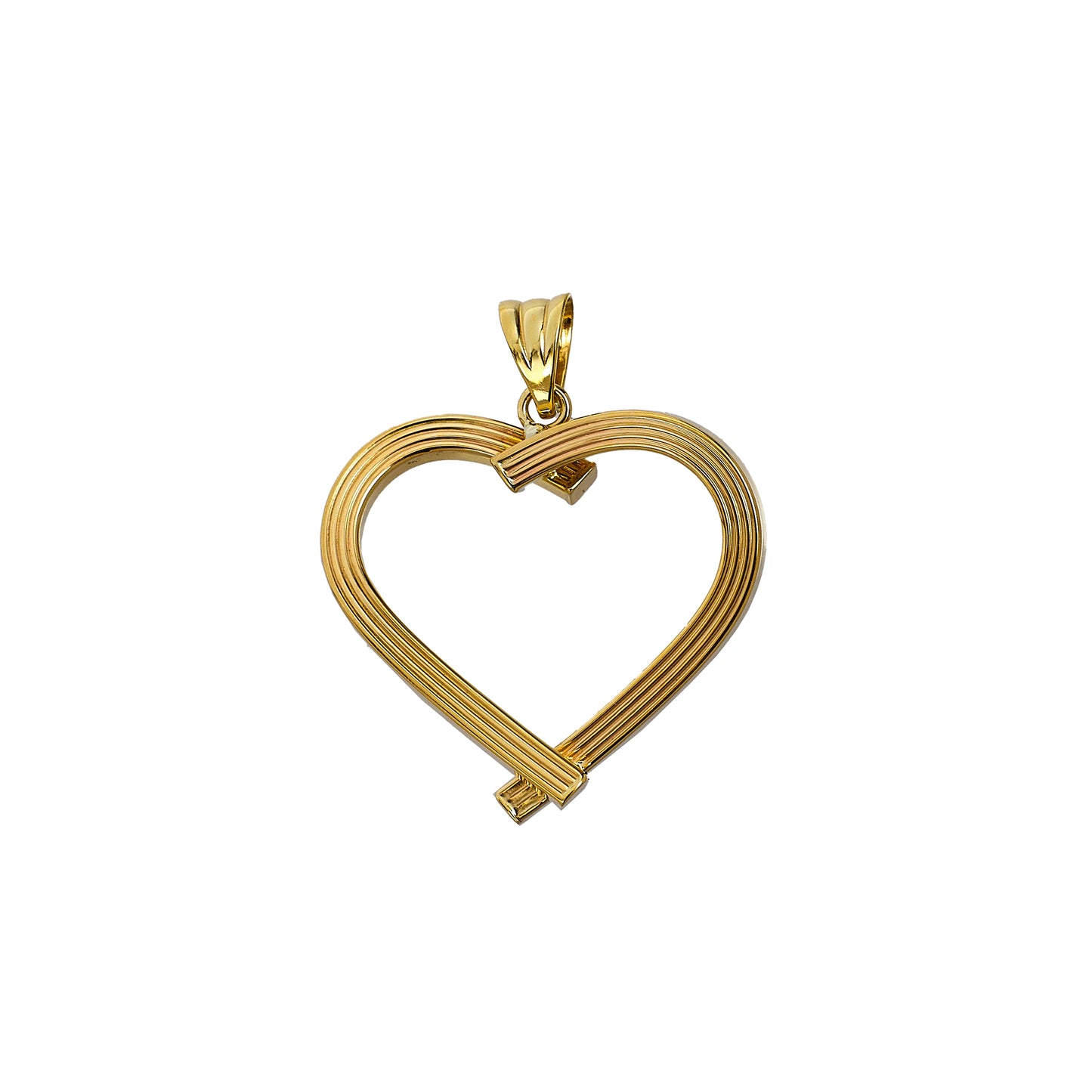 Pre-Owned 9ct Gold Openwork Heart Pendant