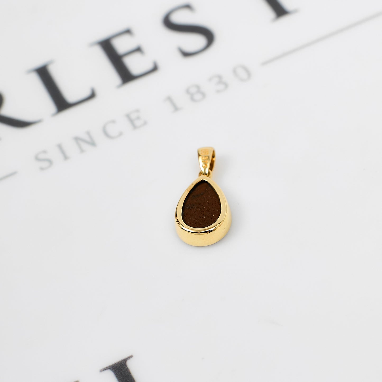 Pre-Owned 9ct Gold Drop Shape Opal Doublet Pendant