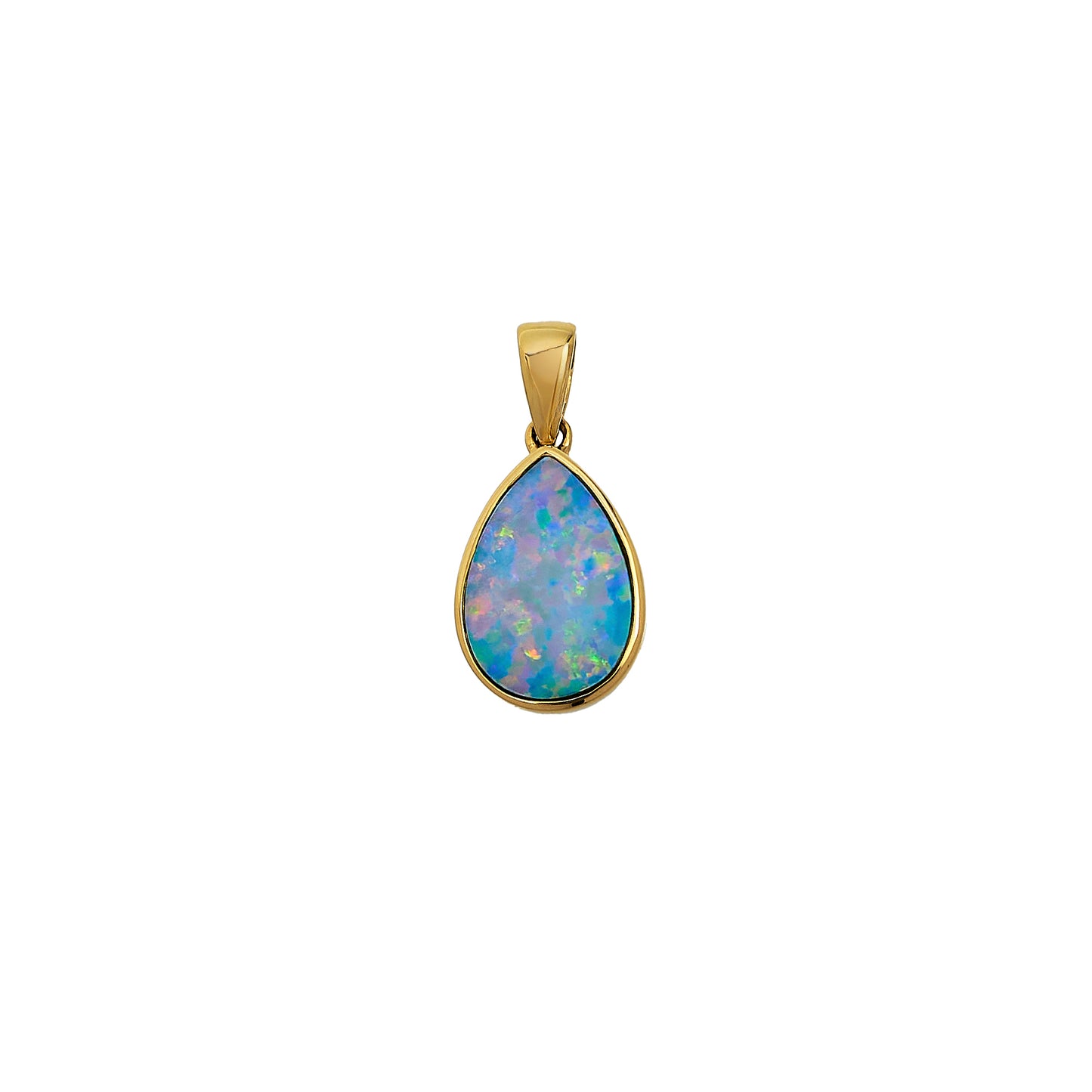 Pre-Owned 9ct Gold Drop Shape Opal Doublet Pendant
