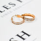 Pre-Owned 9ct Gold 2 Tone Sandblasted Creole Hoop Earrings