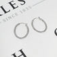 Pre-Owned 9ct White Gold Oval Creole Hoop Earrings