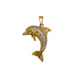 Pre-Owned 9ct Gold CZ Dolphin Pendant