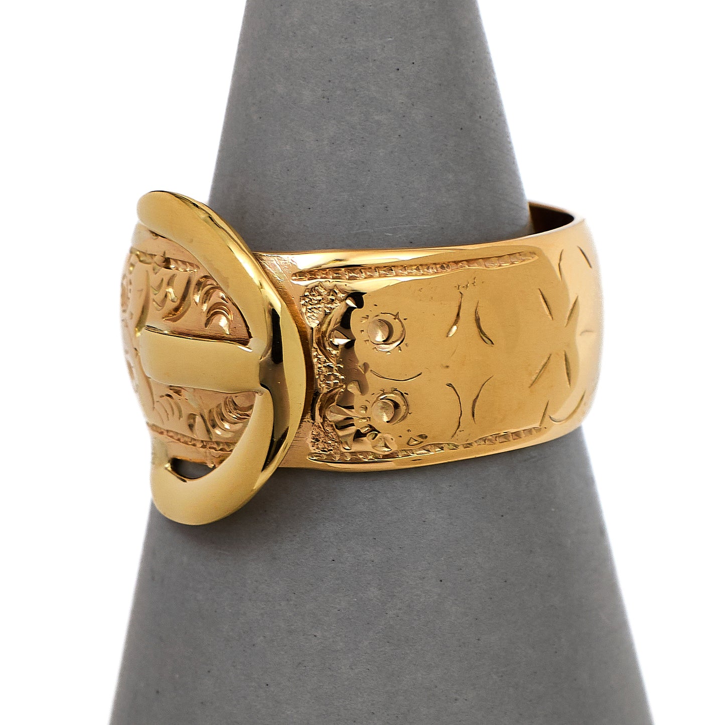 Pre-Owned 9ct Gold Buckle Ring Size S