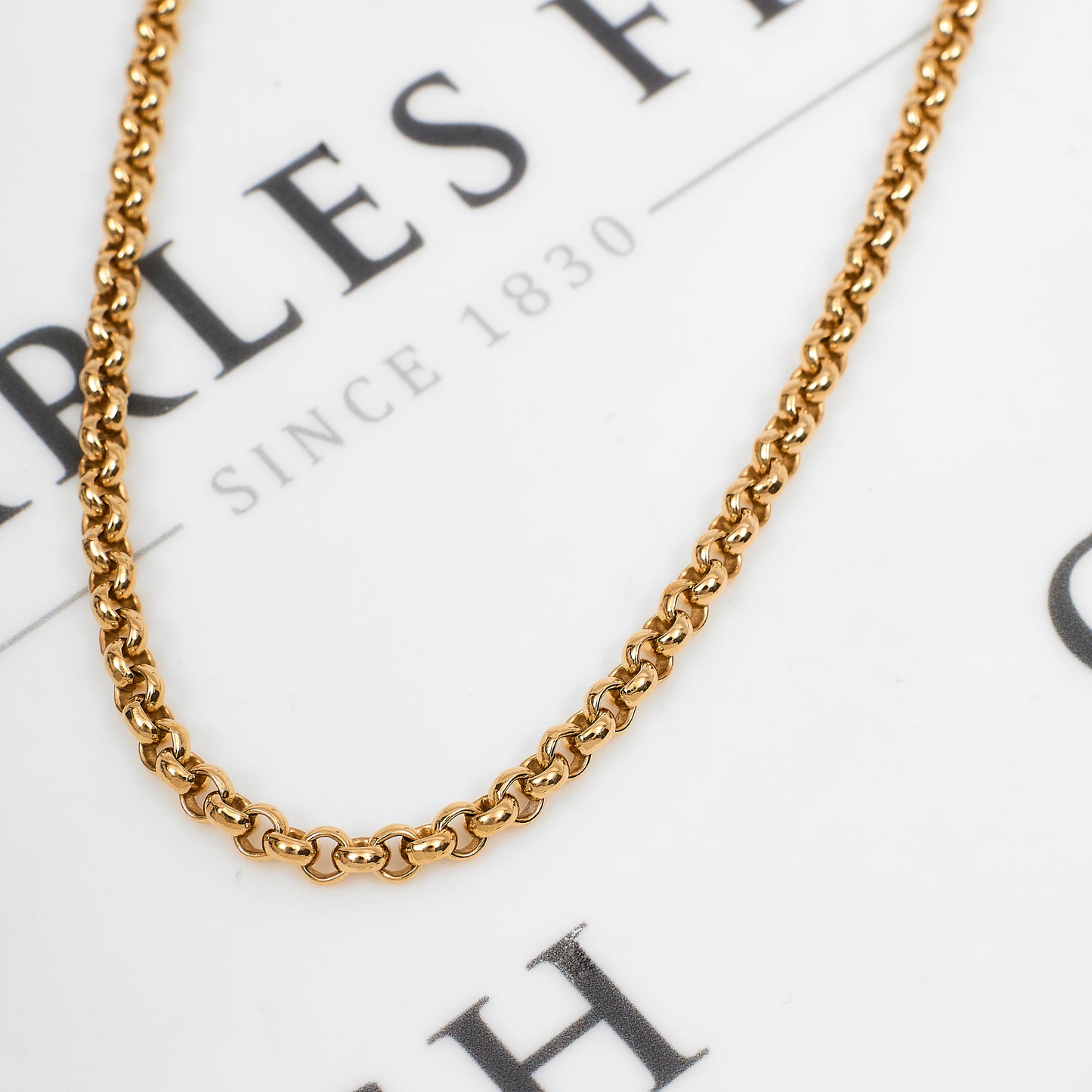 Pre-Owned 9ct Gold Belcher Chain Necklace 23 Inch