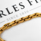 Pre-Owned 9ct Gold Prince Of Wales Bracelet & Heart Padlock