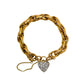 Pre-Owned 9ct Gold Prince Of Wales Bracelet & Heart Padlock
