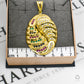 Pre-Owned 18ct Gold Multicoloured Synthetic Stone Pendant