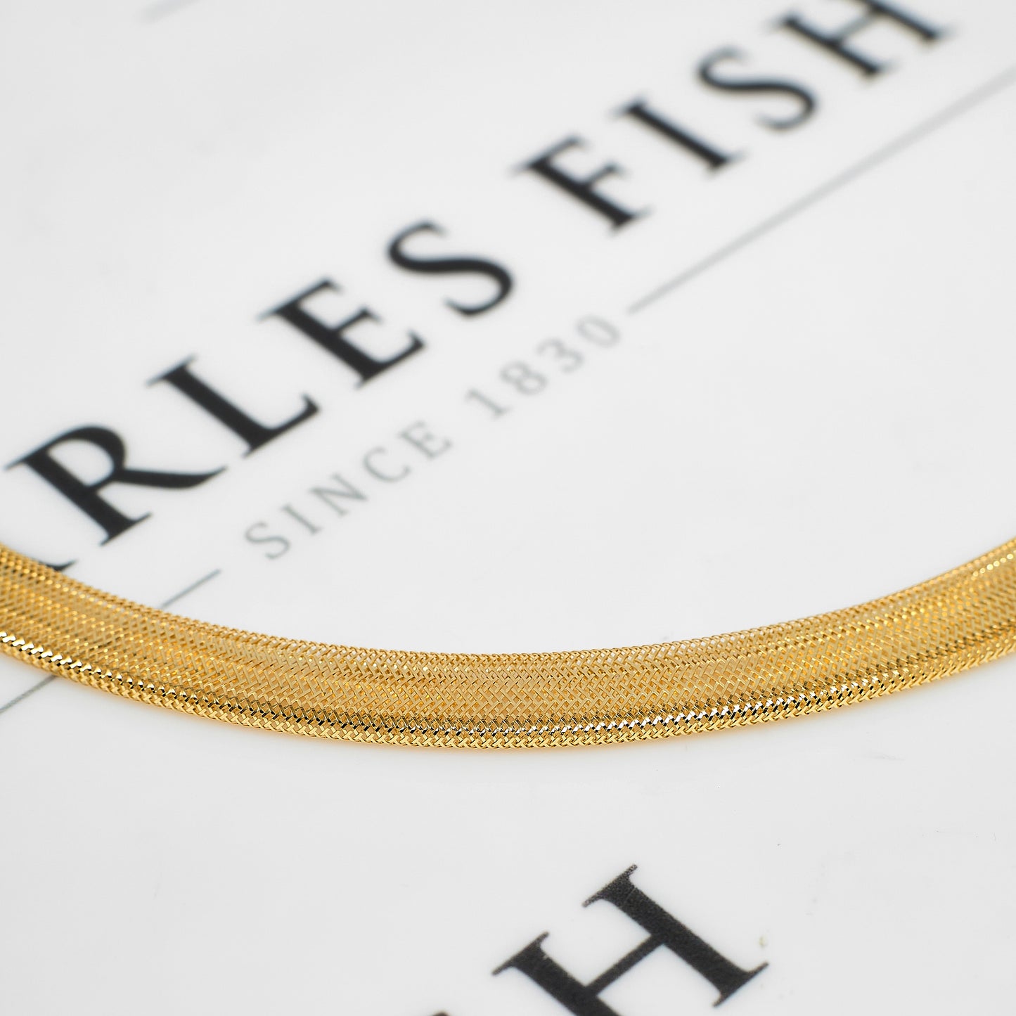 Pre-Owned 18ct Gold Mesh Collar Necklace 19 Inch