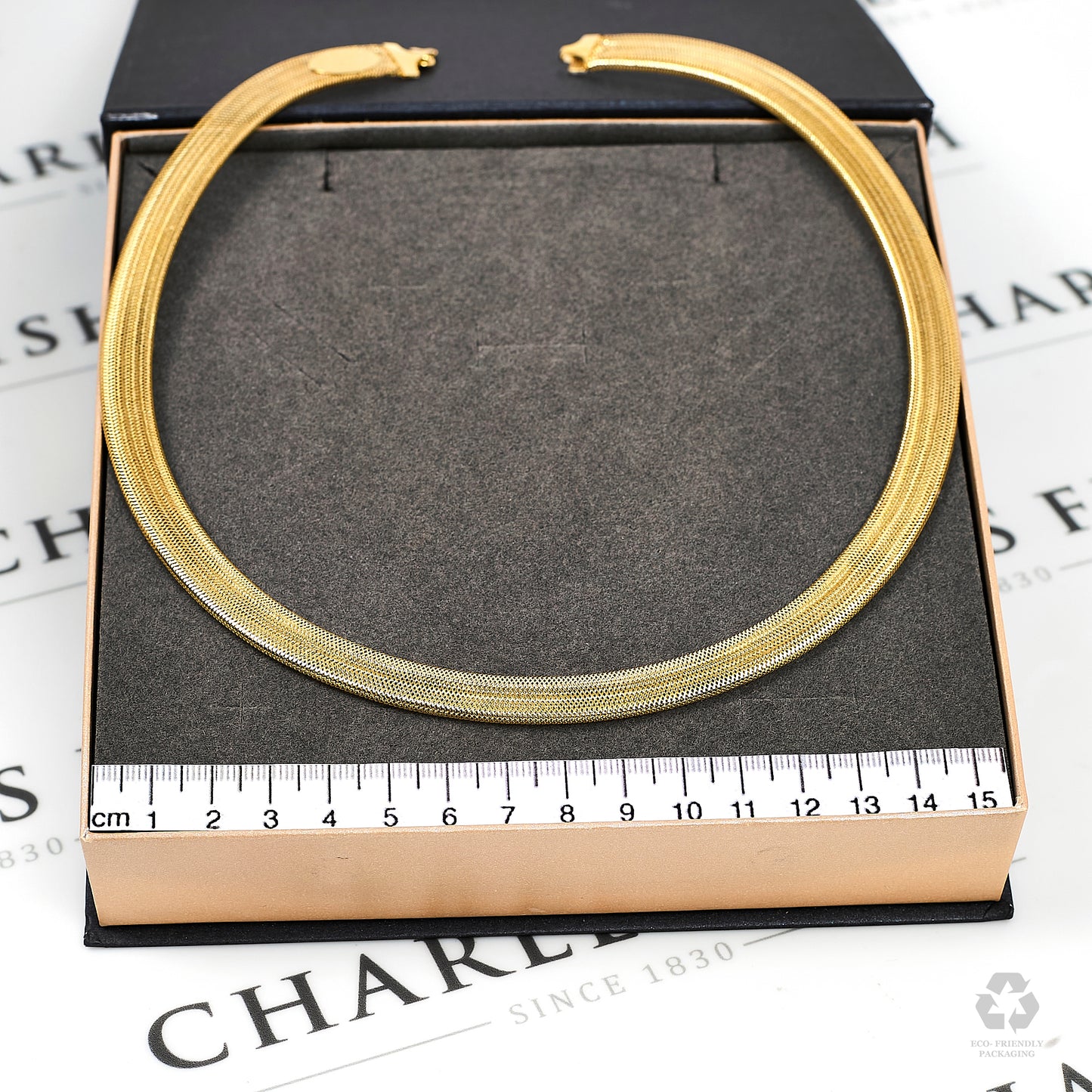 Pre-Owned 18ct Gold Mesh Collar Necklace 19 Inch
