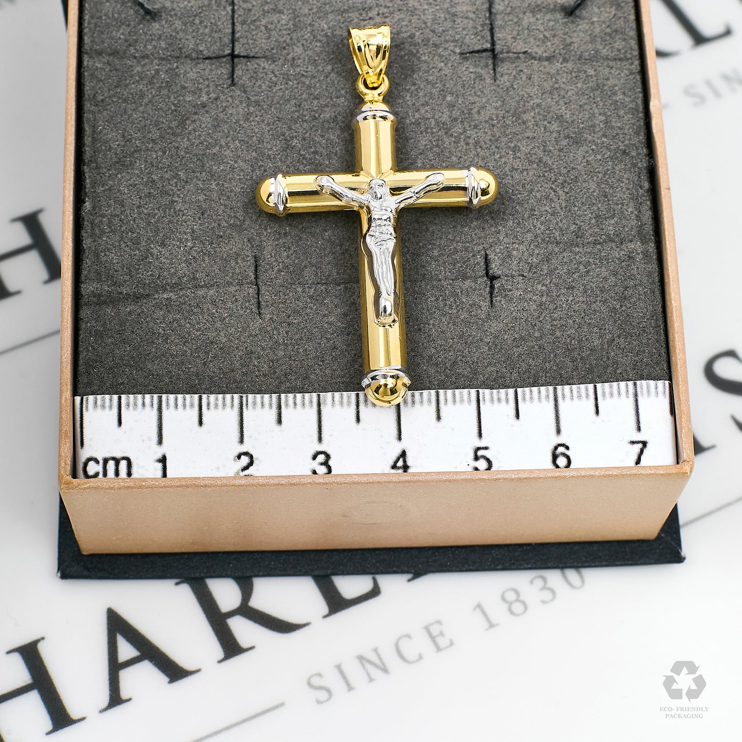 Pre-Owned 14ct Gold 2 Tone Crucifix Pendant