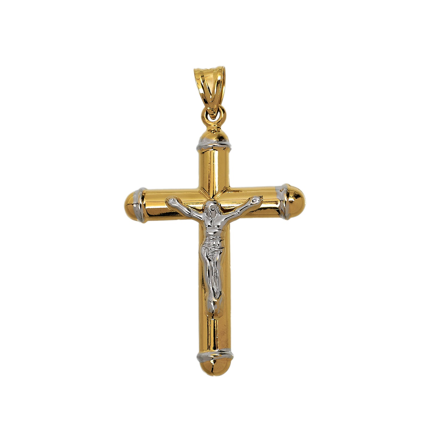 Pre-Owned 14ct Gold 2 Tone Crucifix Pendant