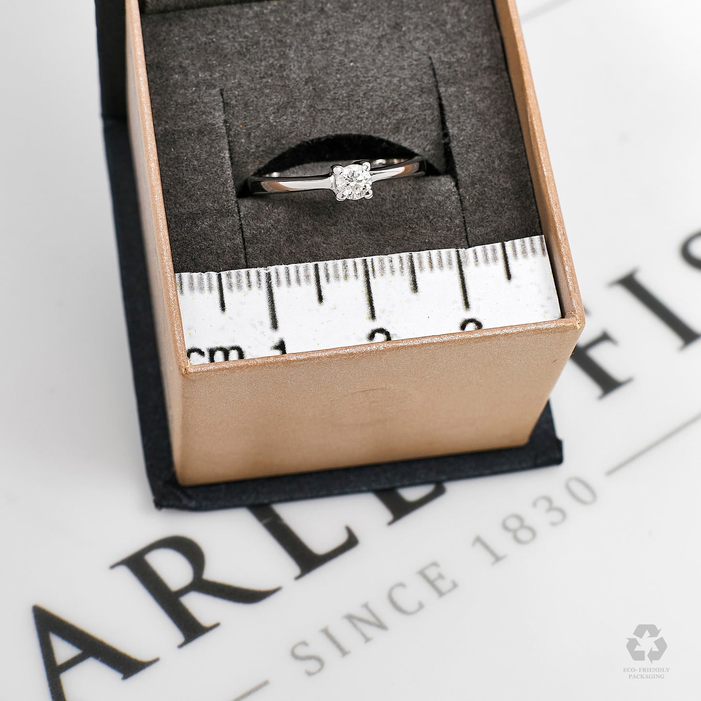 Pre-Owned 18ct White Gold Diamond Solitaire Ring Size K
