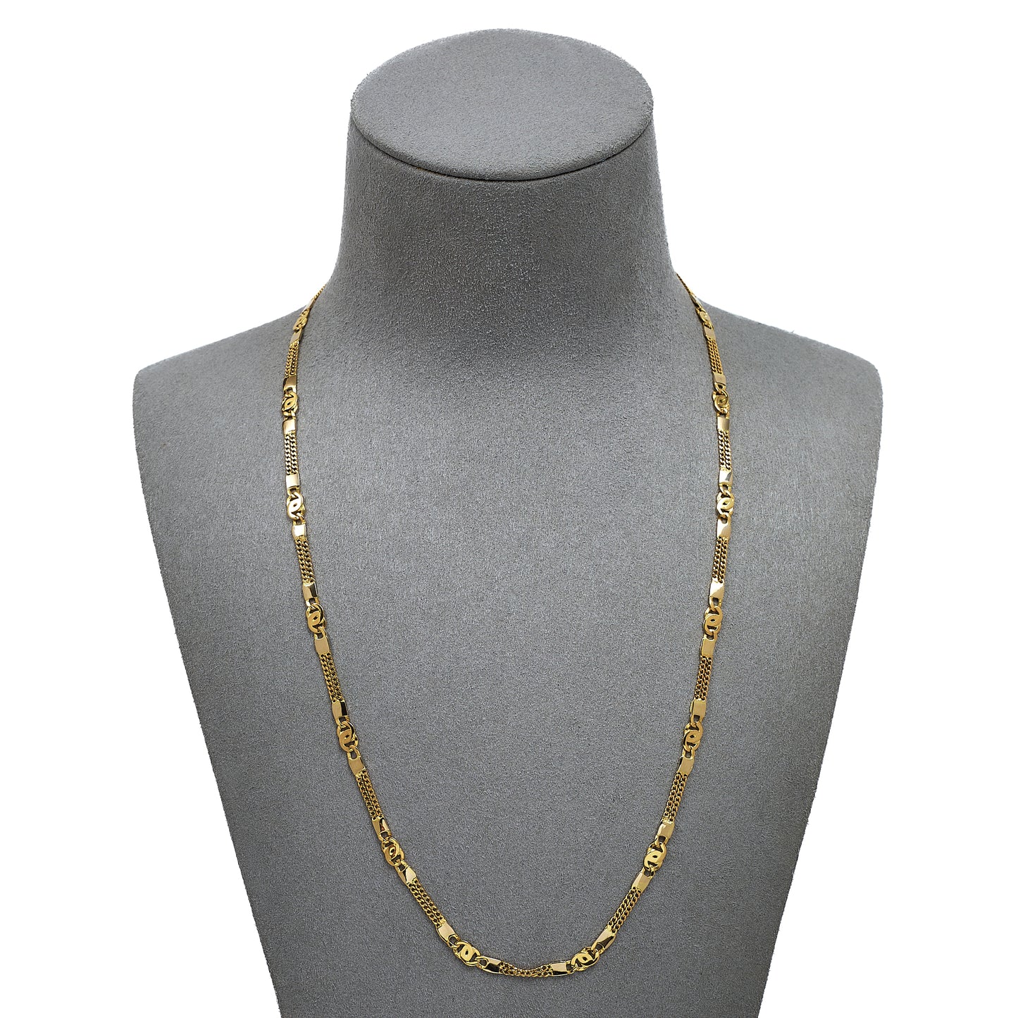 Pre-Owned 18ct Gold Double Curb Anchor Chain Necklace 20 Inch