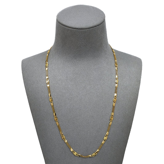 Pre-Owned 18ct Gold Double Curb Anchor Chain Necklace 20 Inch
