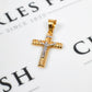 Pre-Owned 14ct Gold 2 Tone Hollow Crucifix Pendant