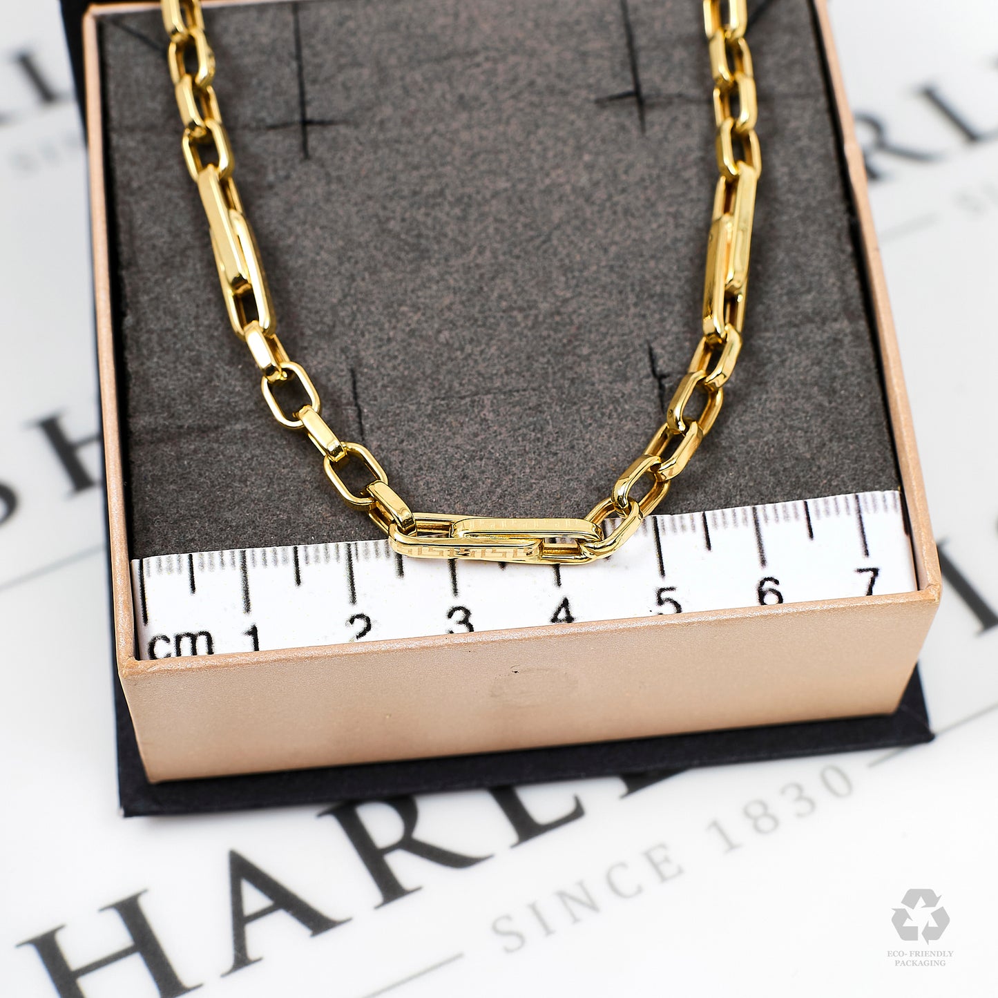 Pre-Owned 14ct Gold Paperchain Link Greek Key Necklace