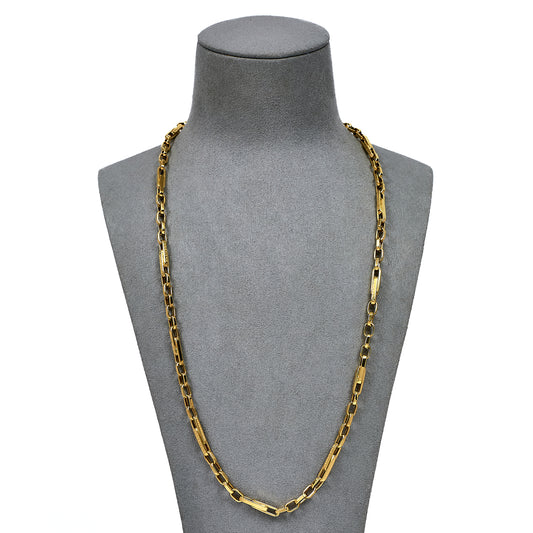 Pre-Owned 14ct Gold Paperchain Link Greek Key Necklace