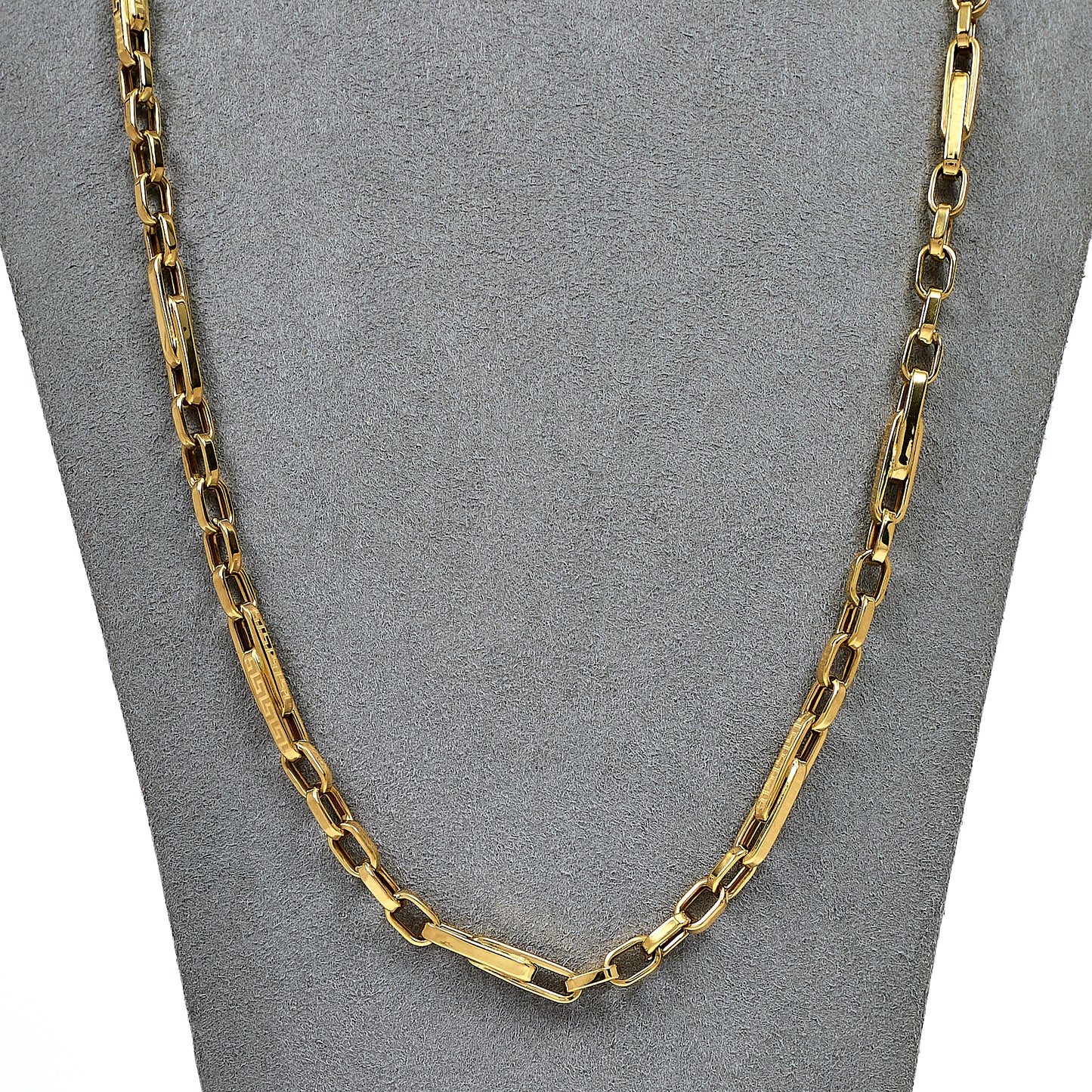 Pre-Owned 14ct Gold Paperchain Link Greek Key Necklace