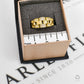 Pre-Owned 14ct Gold CZ Watch Link Design Ring Size O