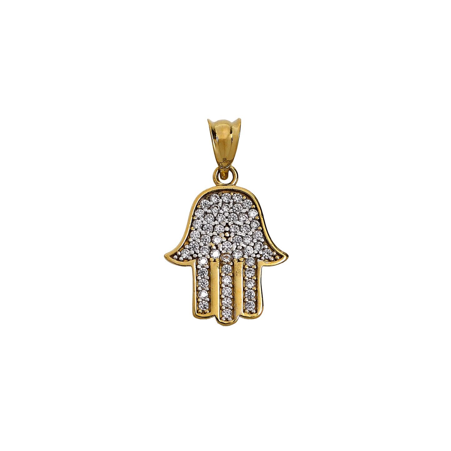 Pre-Owned 9ct Gold CZ Hamsa Pendant