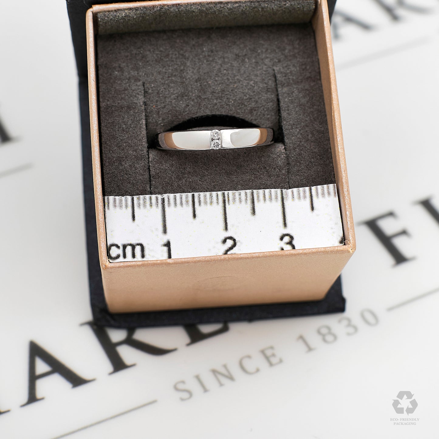 Pre-Owned 9ct White Gold 2 Diamond Band Ring Size N