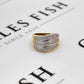 Pre-Owned 9ct Gold Diamond 3 Row Wave Design Ring Size U
